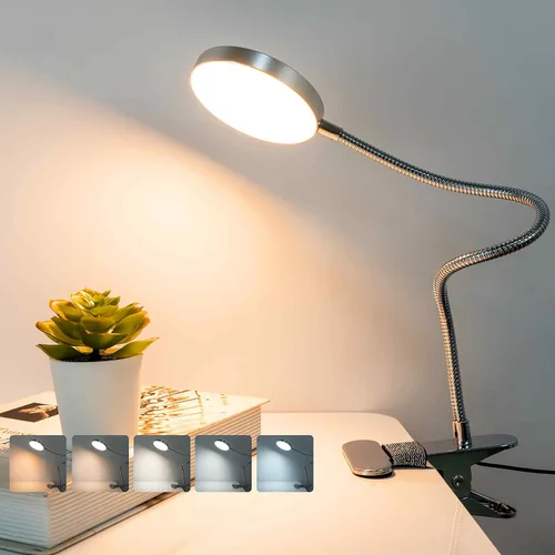 Vista 8 de LiFMIRA Lámpara de Cama con Clip de Luz 8W 66 LED Luz de Lectura para Cama, 5 Colores 10 Niveles de Brillo Regulable, Lámpara de Lectura de Metal