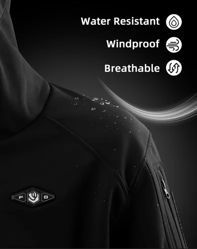 Vista 6 de WASOTO Heated Jackets for Men 16000mAh Battery Pack Included Windproof Water Resistant Mens Heated Jacket with Foldable Hood