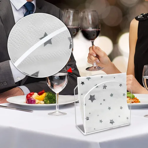 Vista 7 de Servilleteros acrílicos para mesas, servilleteros de papel para mesa, dispensador de cajas de pañuelos independientes para cena, cocina