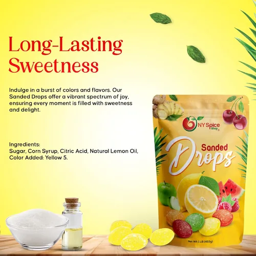 Vista 3 de NY Spice Shop Sanded Lemon Drops - Caramelo duro de limón de 1 libra - Caramelo antiguo - Caramelo a granel - Dulces deliciosos dulces picantes