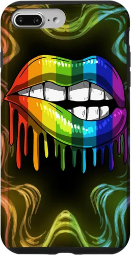 Vista 12 de Rainbow Lip Drip Lesbiana Gay Pride Bisexual Transgénero LGBT Funda para iPhone 17