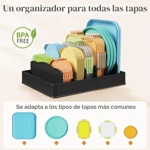 Vista 2 de Lifewit Kitchen Cabinet Organizer for Food Contanier Lid with 7 Sections