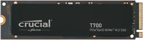 Vista 7 de Crucial T700 PCIe Gen5 NVMe SSD de 4 TB con disipador de calor, hasta 12,400 MB/s, TLC NAND, compatible con Intel y Ryzen, para gaming intensivo