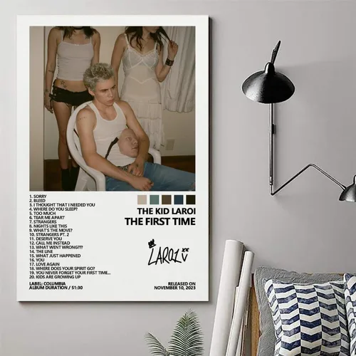 Vista 6 de MOZEU Póster de The Kid Laroi The First Time Music Album Cover Posters para habitación, lienzo estético, arte de pared, decoración de dormitorio, 16