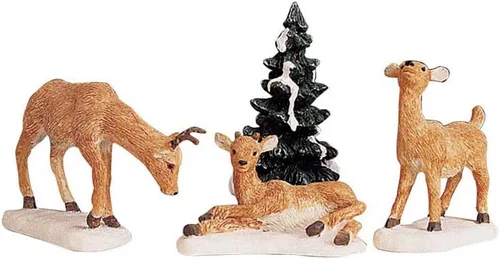 Vista 3 de Lemax Village Collection Dad and Fawns Set de 4 #92299
