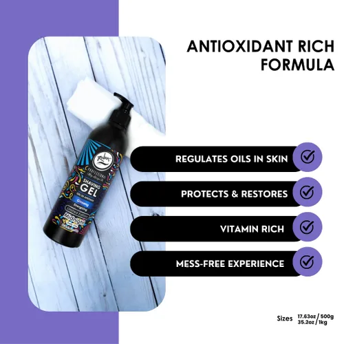Vista 6 de Rolda Midnight Ginseng - Gel de afeitar para pieles sensibles, gel de afeitar transparente y no espumoso para hombres, gel de afeitado sin golpes