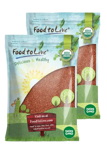 Vista 7 de Food to Live Quinua roja orgánica, 1 libra, sin OMG, grano entero, kosher, vegano, Sirtfood, a granel. Grano de cocción rápida. Gran reemplazo
