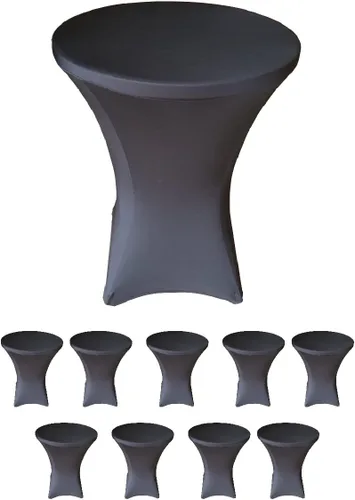 Vista 5 de Mantel ajustable de elastano para mesas plegables de 32 pulgadas x 43 pulgadas de alto, color negro