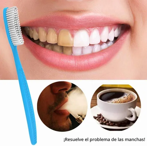 Vista 4 de DR PERFECT Cepillo de dientes extra duro y firme, cabeza grande y larga, blanqueador, paquete de 4