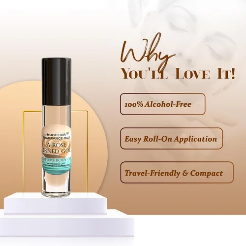 Vista 4 de MOBETTER FRAGRANCE OILS Aceite corporal para mujer con perfume de oro convertido en rosa