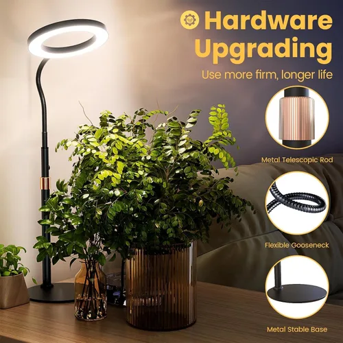 Vista 4 de bseah Luz de crecimiento, luz de soporte para plantas de interior, paquete de 2, lámpara de crecimiento de escritorio de espectro completo