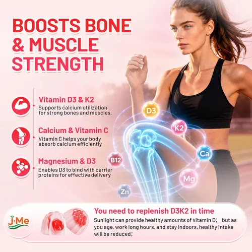 Vista 4 de JME Gomitas Core D3 K2 10,000 UI, Vitamina D3 con K2, D3K2 Gomitas