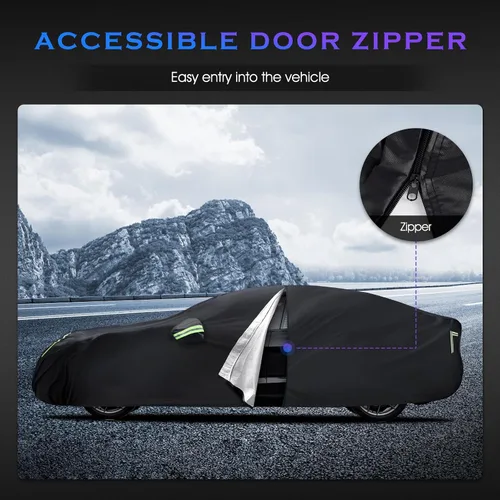 Vista 6 de Funda de auto para Tesla Model 3 2017-2026, 6 capas de cubierta impermeable para todo tipo de clima, cubierta exterior completa para exteriores