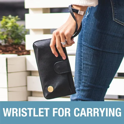 Vista 2 de CleverMade Premium Zip Pouch Wallet Clutch with Multiple Storage Pockets and Wristlet Strap for Easy Carrying
