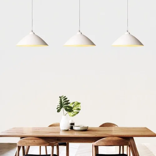 Vista 3 de Vintage Industrial Pendant Light Farmhouse Metal Cone Hanging Lamp with E27/E26 Sockets Adjustable Height Retro Loft Suspension Lighting Fixtures