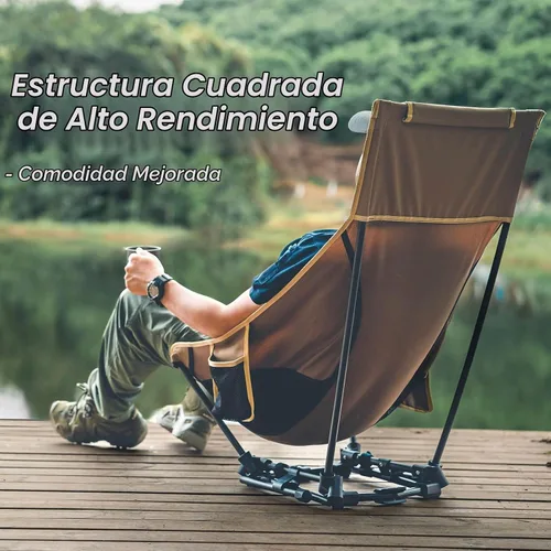 Vista 7 de ONETIGRIS Dragonhide - Silla de campamento de gran tamaño con diseño de almohada, cómodo asiento ampliado plegable, capacidad de 275 libras