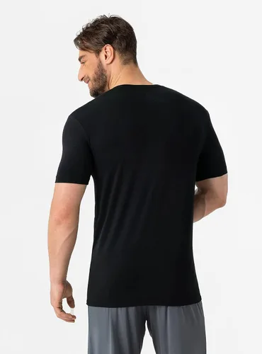 Vista 2 de DAVID ARCHY Camiseta interior de rayón de bambú para hombre que absorbe la humedad, cuello redondo, cuello redondo, camisetas para hombres, paquete