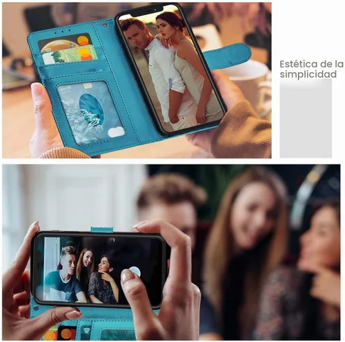 Vista 7 de Funda tipo cartera para iPhone 13, [bloqueo RFID] con 3 ranuras para tarjetas con ranura para tarjeta de crédito, cubierta protectora magnética