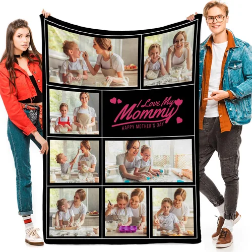 Vista 13 de Manta personalizada con fotos, texto, fotos personalizadas, regalos del día de San Valentín para mamá, papá, pareja, esposa, marido, novia, novio