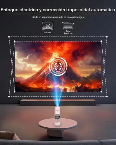 Vista 6 de 【Licencia de Netflix e integrado】Proyector inteligente WiFi PANSEBA con soporte telescópico, 4K compatible con 300 pulgadas HD proyector
