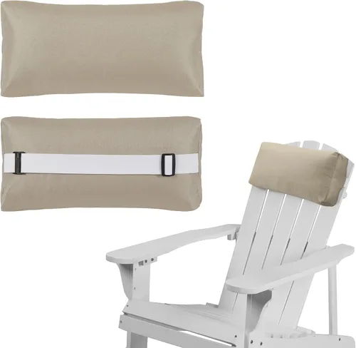 Vista 15 de Almohada para Silla Tumbona, Paquete de 2 Almohadas para Silla de Descanso al Aire Libre con Correa Ajustable, Almohada para la Cabeza de Largo