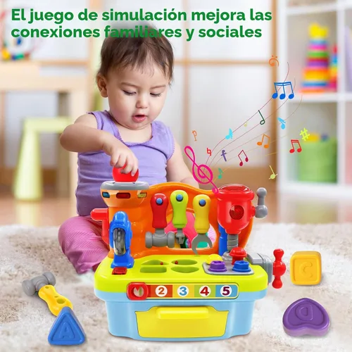 Vista 4 de Juguetes para bebés para niños y niñas de 1 año Banco de trabajo musical de aprendizaje para niños de 1 y 2 años Regalo de cumpleaños educativo