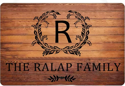 Vista 13 de Letreros personalizados personalizados con nombre de familia, círculo inicial para puerta delantera, nombre personalizado, arte de pared