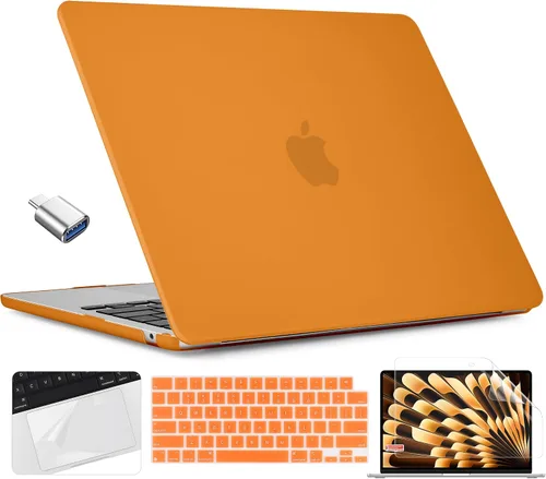 Vista 17 de TWOLSKOO Compatible con funda para MacBook Air M4 de 15 pulgadas versión 2025-2023 M4 A3241 M3 A3114 M2 A2941, carcasa rígida de plástico y Cristal