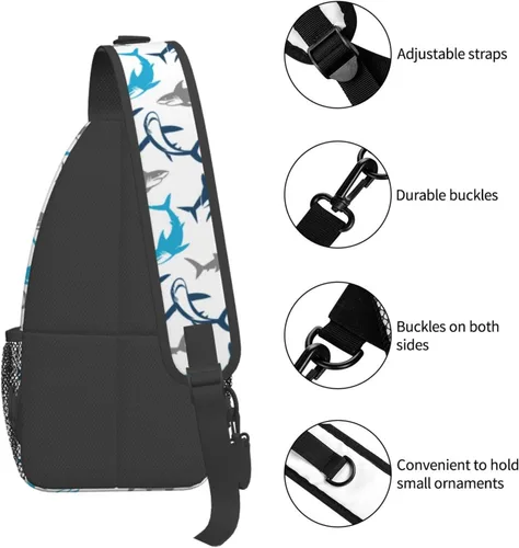 Vista 4 de QISENTIS Bolso bandolera casual para gimnasio, deportes, viajes, senderismo, bolsa de pecho, bolsa de hombro para mujeres y hombres, Siluetas