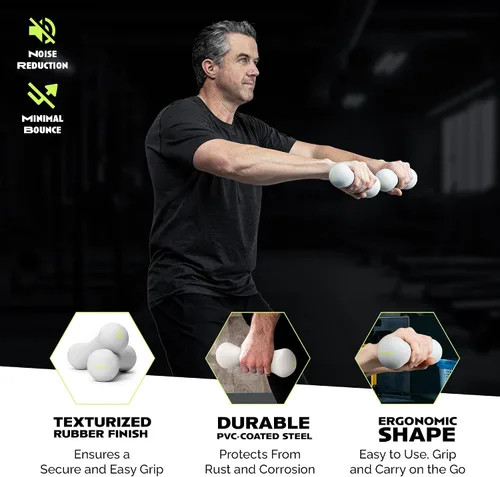 Vista 5 de Rage Fitness Dumbbell Hand Weight (Sold in Pairs), PVC Coated, Texturized Rubber Exercise & Fitness Dumbbell for Home Gym Equipment Workouts