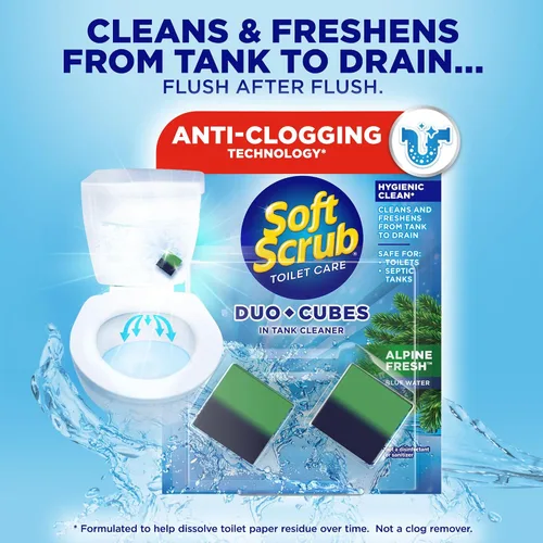 Vista 2 de Limpiador para inodoros Soft Scrub en tanque, duo-cubos 2 unidades, fresco alpino (paquete de 7)