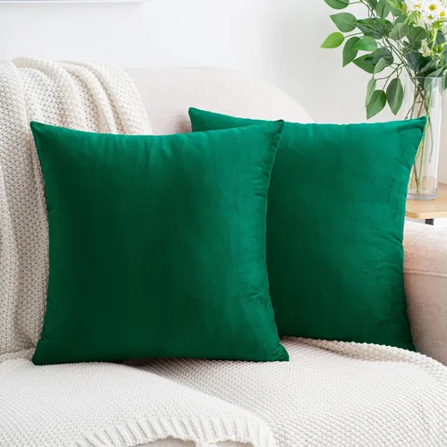 Vista 35 de HWY 50 fundas de almohada decorativas de terciopelo sólido para sofá, sala de estar. Ambar