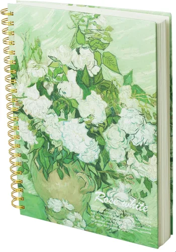 Vista 8 de Paquete de 2 libros estéticos de bocetos en espiral para niños, 98 libras/5.64 oz/m², papel grueso sin ácidos, A4, diario mixto en blanco, cuaderno