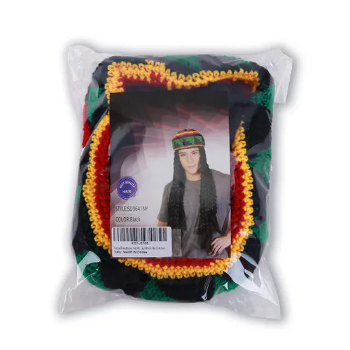 Vista 7 de Rasta Dreadlocks - Peluca de gorro con Tam de 28 pulgadas, punto reggae holgado, gorro de ganchillo jamaicano, gorra elástica de punto hippie, pelo