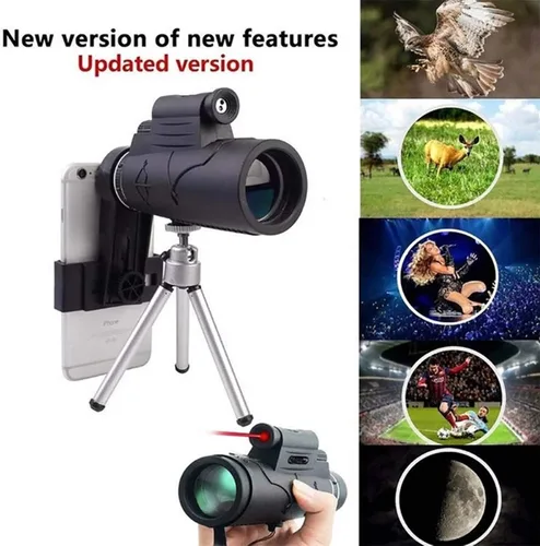 Vista 2 de 12X50 HD Monocular Telescope for Adults - New Generation Portable Monocular with Tripod & Smartphone Adapter for Bird Watching and Outdoor Hunting