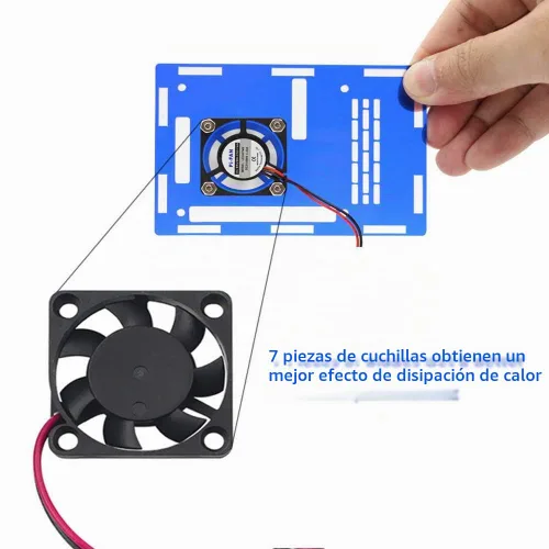 Vista 4 de Ventilador Raspberry Pi – Paquete de 10 disipadores de calor de refrigeración de CPU, separando interfaz uno a dos, 3.3 V 5 V para Pi4, Pi3, Pi2