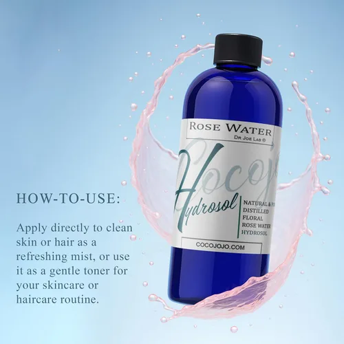 Vista 4 de Rose Hydrosol - Tónico en aerosol de agua de 32 onzas para hidratación facial hidratación pura y natural, hidrosol de agua de rosas para todo tipo