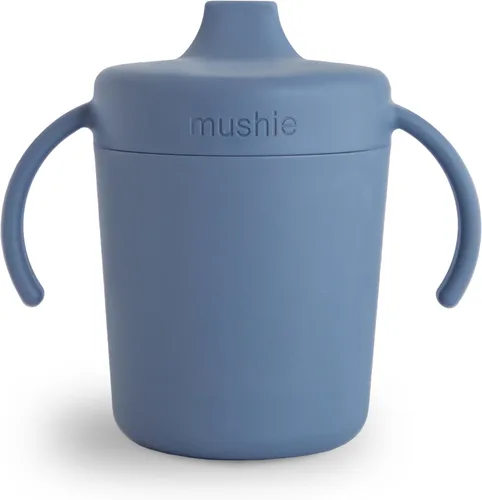 Vista 9 de mushie Trainer Sippy Cup Fabricado en Dinamarca Tapa Giratoria Resistente a Fugas y Asas 6 Meses + (Blush)
