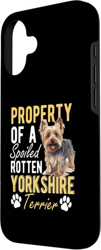 Vista 2 de iPhone 16 Dog Yorkie - Property of a spoiled rotten Yorkshire Terrier Case