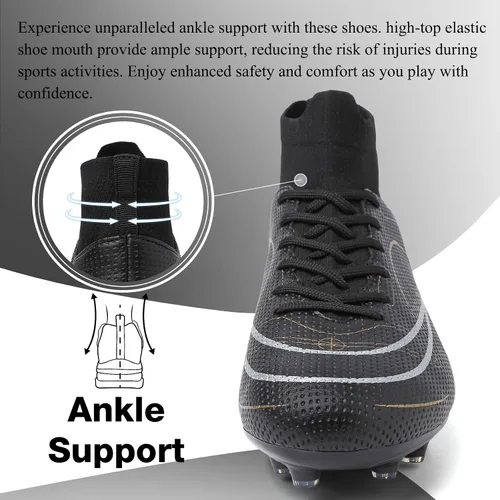 Vista 4 de GRESKY Zapatos de fútbol para hombre y mujer, zapatos de fútbol para niño grande AGTF