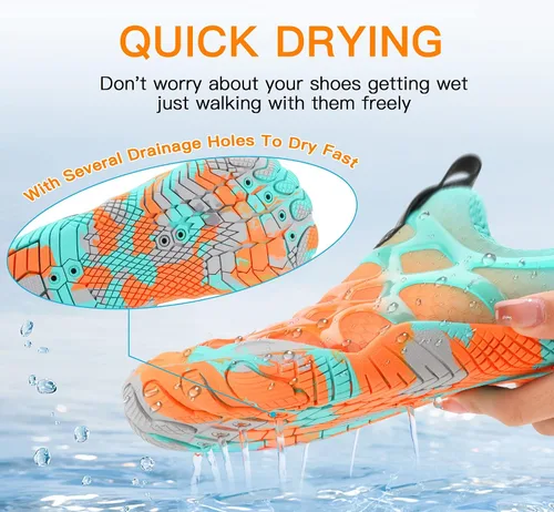 Vista 3 de SIPUHK Zapatos de agua para hombre y mujer, de secado rápido, sin cordones, para natación, surf, buceo, playa, piscina, deportes acuáticos, caminar