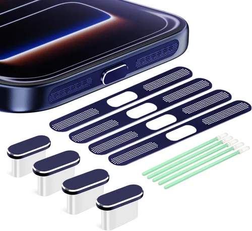 Vista 8 de Tapón Antipolvo USB C, Cubierta de Puerto USB C Tipo C Tapón Cubierta de Puerto de Carga Cubierta Antipolvo de Altavoz, Accesorios para iPhone 17