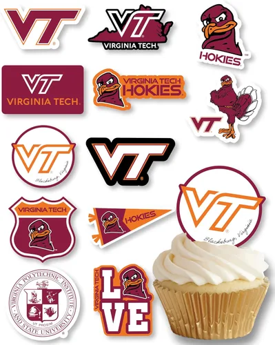 Vista 33 de Decoraciones para cupcakes de la Universidad de Alabama, suministros para fiestas de fútbol americano, cumpleaños, graduación (24 piezas)