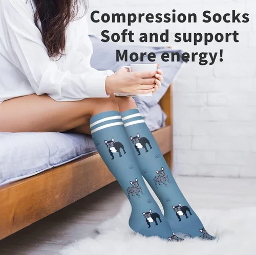 Vista 4 de Calcetines médicos de compresión de cobre para mujeres y hombres (6 pares), el mejor apoyo para correr, atletismo, enfermería, viajes