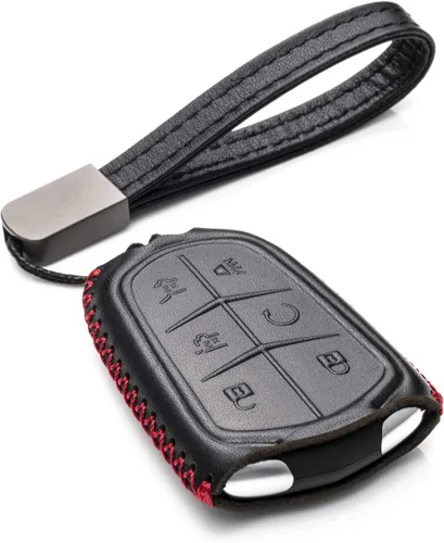 Vista 7 de Vitodeco Funda de piel auténtica para llavero inteligente, compatible con Cadillac XT4, XT5, XT6 (2019-2025), 5 botones, color negro