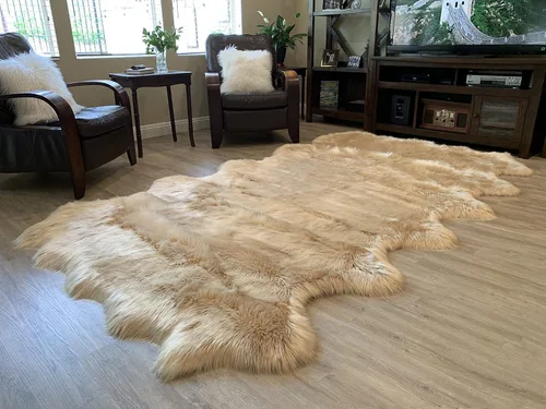 Vista 76 de LAMBZY Alfombra de pelo de oveja sintética, hipoalergénica, súper suave, sedosa para sala de estar, habitación de los niños, sofá