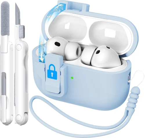 Vista 95 de R-fun for AirPods 2nd/1st Case Silicone Cover, Banana Violet Violeta plátano