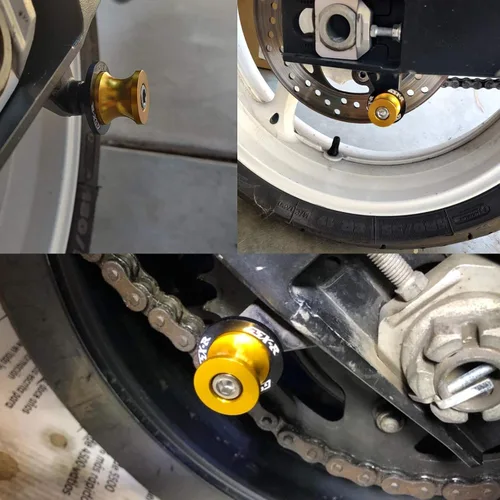Vista 5 de Deslizadores de Brazo Oscilante de Motocicleta de 8mm M8 X 1.5 Bobinas CNC de Aluminio 2 Piezas para Suzuki GSX-R 600 GSX-R 750 GSX-R 1000 (Negro)