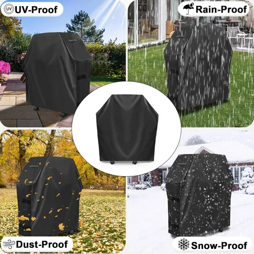 Vista 6 de OutdoorLines Cubierta Impermeable de Servicio Pesado para Parrilla BBQ - Cubiertas Universales para Parrilla de Barbacoa Resistentes a UV, Cubierta