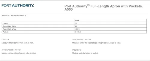 Vista 2 de Port Authority A510 - Delantal de longitud media con bolsillos